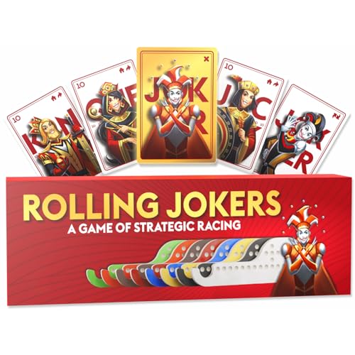 Nerkin Games Rolling Jokers  The Ultimate Wooden Jokers and Marbles Game  Premium Gift for Game Night Grandparents  Friends  Classic Card Strategy Meets Modern Fun  Ages 14 - Image 1
