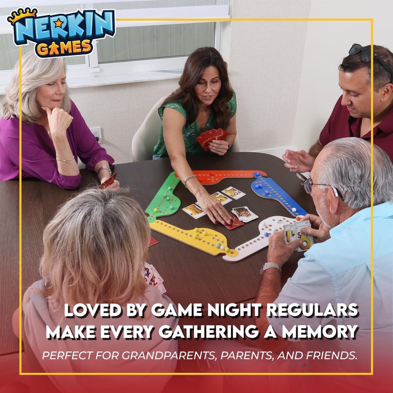 Nerkin Games Rolling Jokers  The Ultimate Wooden Jokers and Marbles Game  Premium Gift for Game Night Grandparents  Friends  Classic Card Strategy Meets Modern Fun  Ages 14 - Image 3