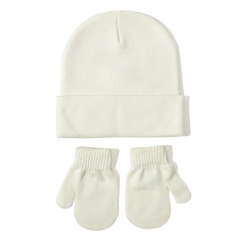 Baby Knit Hat Glove Set Autumn Winter #5 Blue - Image 5