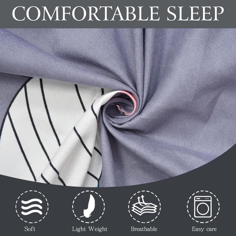 FRESH FROM LOOM Glace Cotton Wrinkle Free Soft Hypoallergenic Bed Sheet Cartoon Printed Single Bedsheet For Kids With One Pillow Cover 60X90 InchesFishBlue 144 tc - Image 2