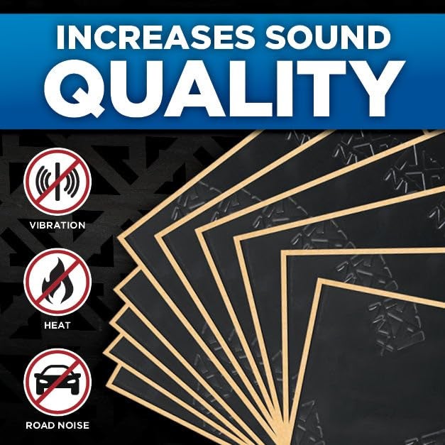 NVX Stealth Black SDBBP40 90 mil Thick 36 sqft. Car Sound Damping Mat, Butyl Automotive Sound Deadener, Audio Noise Vibration Insulation and Dampening (Nine 18” x 32” Sheets) - Bulk Pack - Image 2