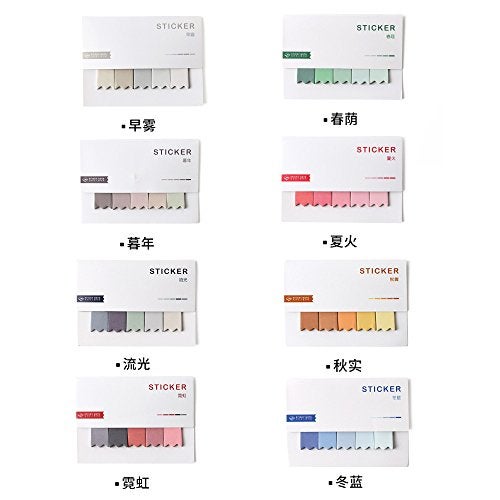 HUNGER Gradient Color Sticky Note Self-Stick Note Office Memo Note,100Pcs/Pad, 8Pads/Pack (Q55301) - Image 2