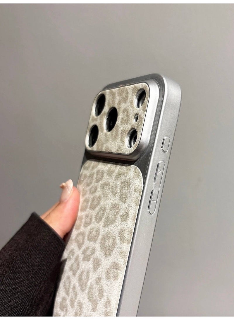 Leopard Print Phone Case & Protective Cover With Crossbody Lanyard Strap For iPhone 17 Pro Luxury Glitter Silver - Image 5