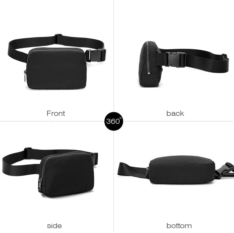 Belt Bag Waist Pack Bum Bag Fanny Pack Crossbody Bags for Women and Men with Adjustable Strap Small Waist Pouch for Travel Workout Running Hiking, Black - Image 3