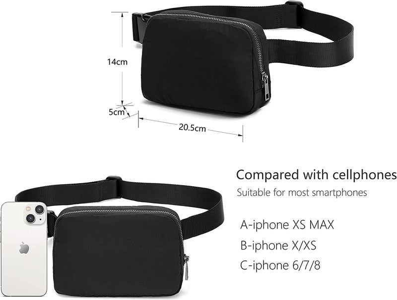 Belt Bag Waist Pack Bum Bag Fanny Pack Crossbody Bags for Women and Men with Adjustable Strap Small Waist Pouch for Travel Workout Running Hiking, Black - Image 4