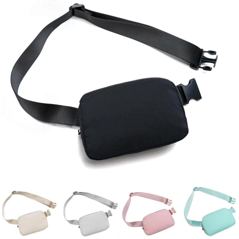 Belt Bag Waist Pack Bum Bag Fanny Pack Crossbody Bags for Women and Men with Adjustable Strap Small Waist Pouch for Travel Workout Running Hiking, Black - Image 1