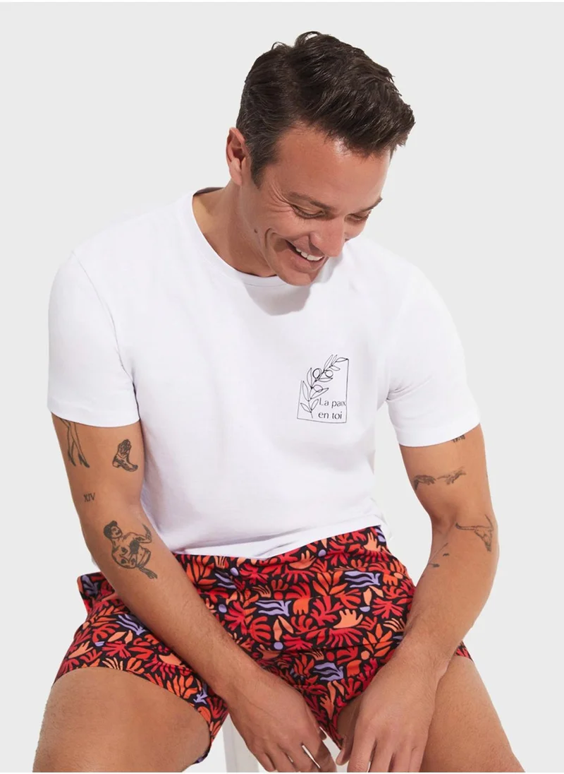 جون Patterned Swim Shorts