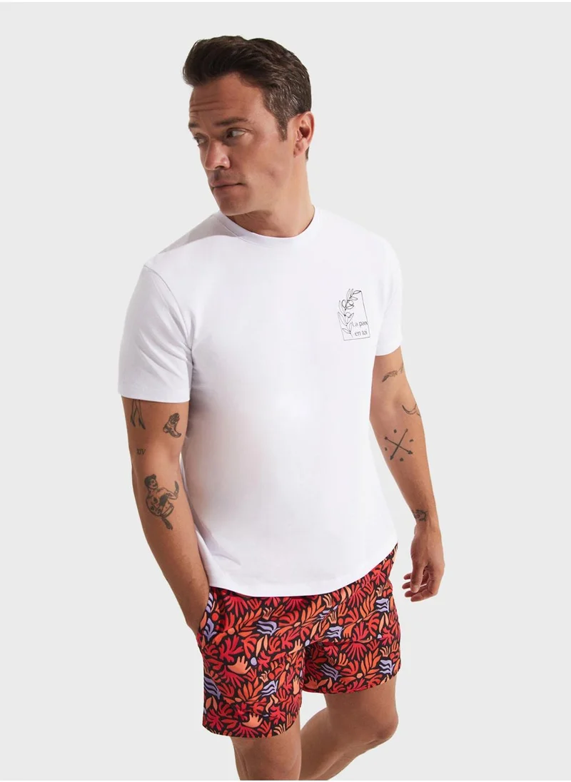 جون Patterned Swim Shorts