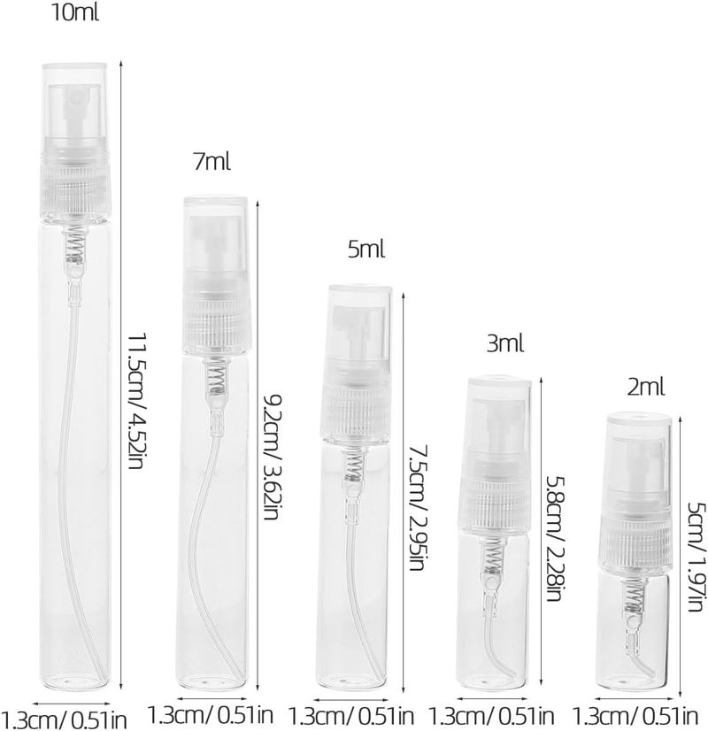 10pcs Refillable Perfume Spray Bottles Portable Small Liquid Containers for Travel and Essential Oils with Black and Design - Image 2
