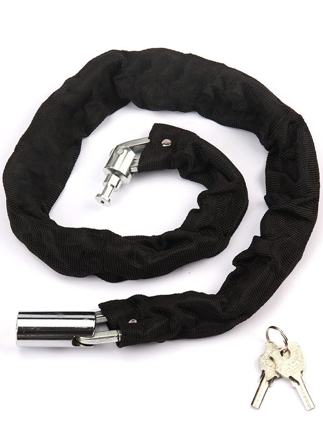 UNUNS Bike Locks Bicycle Chain Lock,Heavy Duty Anti Theft Chain Lock Hydraulic Shear  With Two Keys,Versatile Chain Lock For Bicycles Motorcycles Stroller Gate Fences Scooter Skateboards,Black-90cm/3ft - Image 1