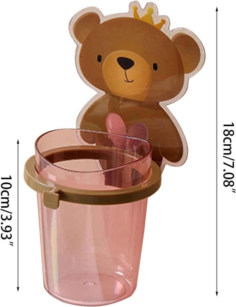 Toothbrush Holder - Plastic Toothbrush Holder for Toothpaste, Comb, Brush, Cream, Lotion, Kids Bathroom Cup - Waterproof, Self Adhesive, Elegant Design - Image 2