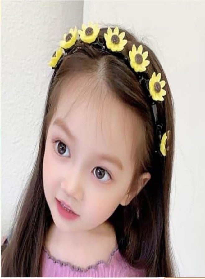 SIMAR ART Sunflower Headband for Girls, Black Plastic Hair Band with Yellow Floral Decorations,New Styel Fashion Hair Pins,Girl Sweet Princess Hairstyle Hairpin DIY Hair Accessories - Image 4