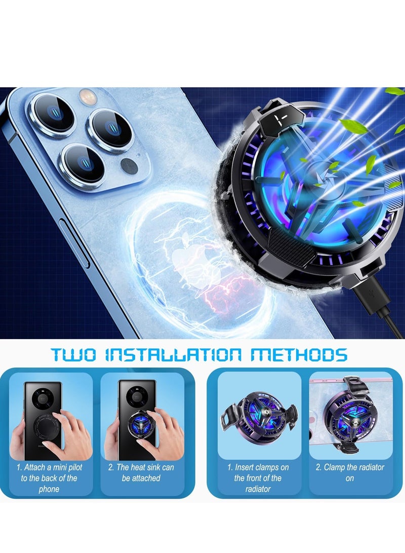 ALAMAREQ Semiconductor Mobile Cooler with Real-time Temperature Display Color Cycle Cell Phone Cooler Compatible with Phone Switch Pad Laptop for Gaming Outdoor Vlogging Daily Use - Image 5