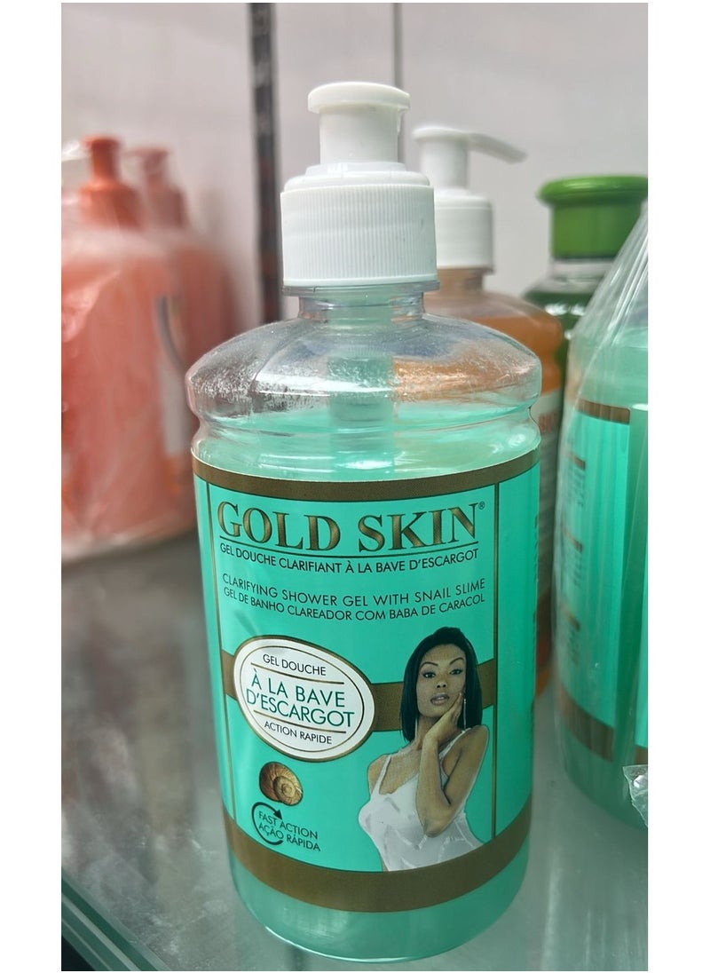 gold skin Clarifying Shower Gel With Snail Slime Fast Action 
