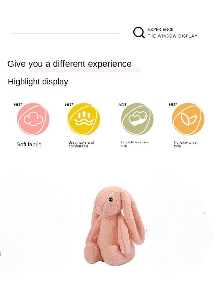 Bluejw 1-Piece Snuggle Bonnie Bunny Soft Plush Toy Rabbit Designed Stuffed Toy - Image 2