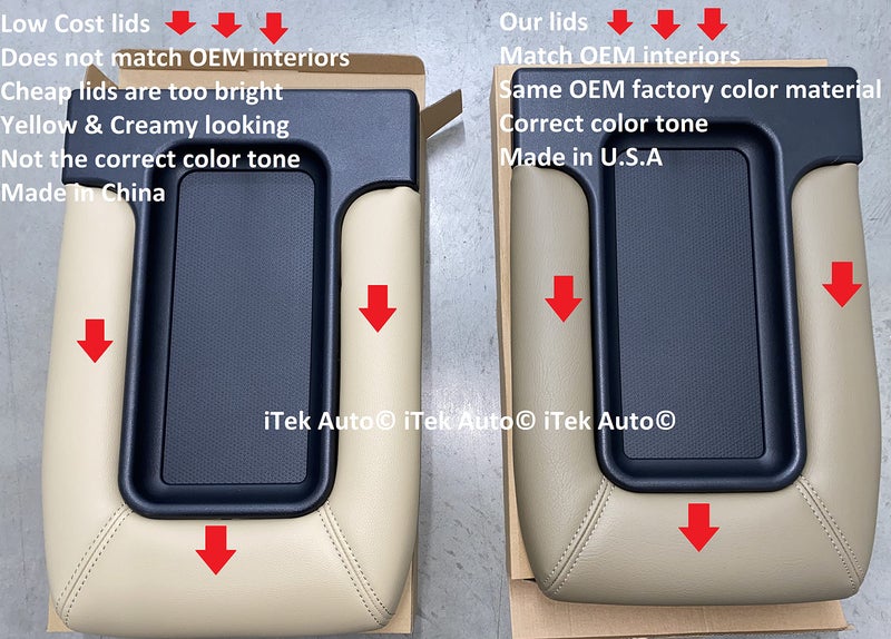 ITEK AUTO Center Console TOP LID Storage ARMREST Complete Assembly TAN Beige FITS 1999-2007 Silverado Sierra Tahoe Avalanche Suburban - Image 2
