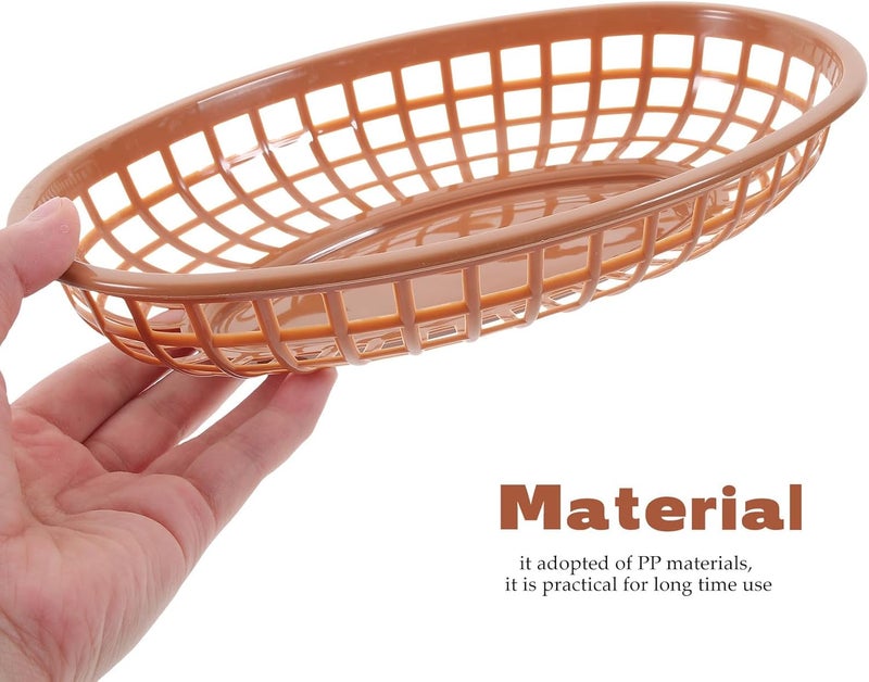 Generic 12pcs Plastic Desktop Storage Baskets Reusable Food Serving Trays for Fruits Vegetables Fries and Snacks Portable Compact Food Storage Baskets for Kitchen and Dining - Image 4