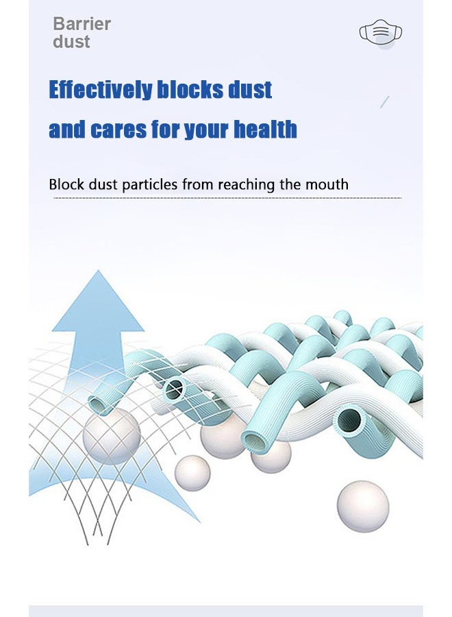 سوفي قناع أسود مقاوم للرياح والغبار، قابل للتنفس، قابل لإعادة الاستخدام، قابل للغسل، مناسب للرياضات الخارجية، نصف الوجه مع خطاف للأذن، قناع قطني - Image 4