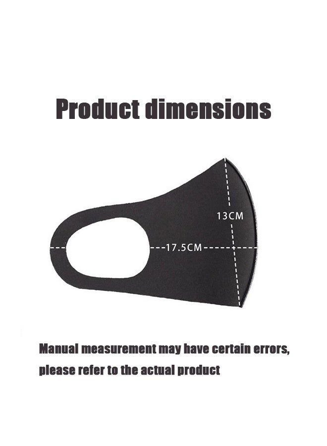 سوفي قناع أسود مقاوم للرياح والغبار، قابل للتنفس، قابل لإعادة الاستخدام، قابل للغسل، مناسب للرياضات الخارجية، نصف الوجه مع خطاف للأذن، قناع قطني - Image 2