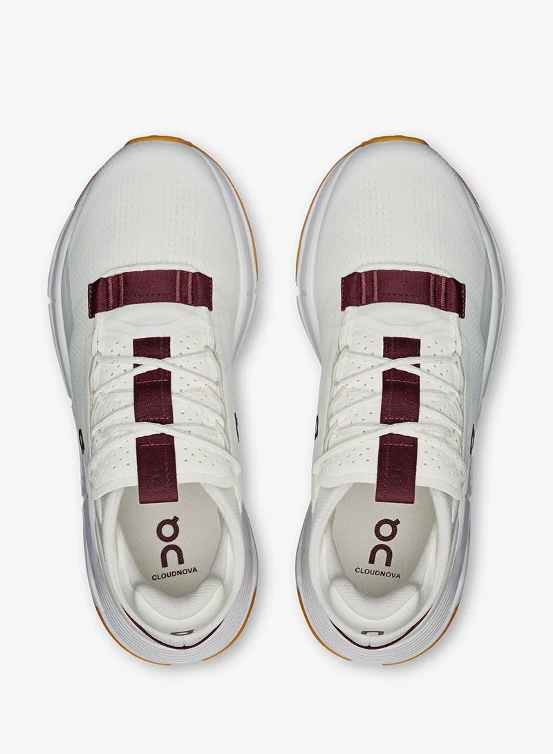 On Running Ivory | Maroon Cloudnova 2 for Women | Best Price UAE