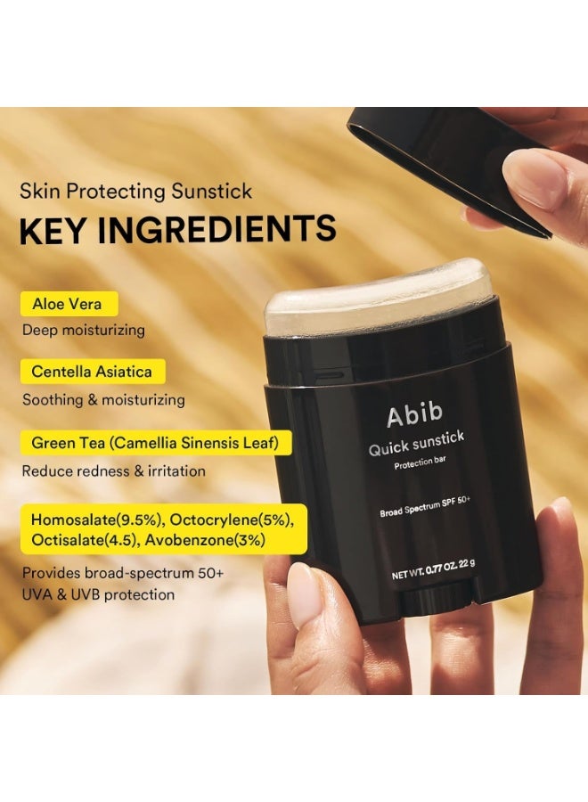 Abib Quick Sunstick Protection Bar SPF 50+ PA++++ 22g | Lightweight, Non-Sticky Sunblock Stick | Broad Spectrum UV Protection | Smooth Glide for Easy Reapplication - Image 3