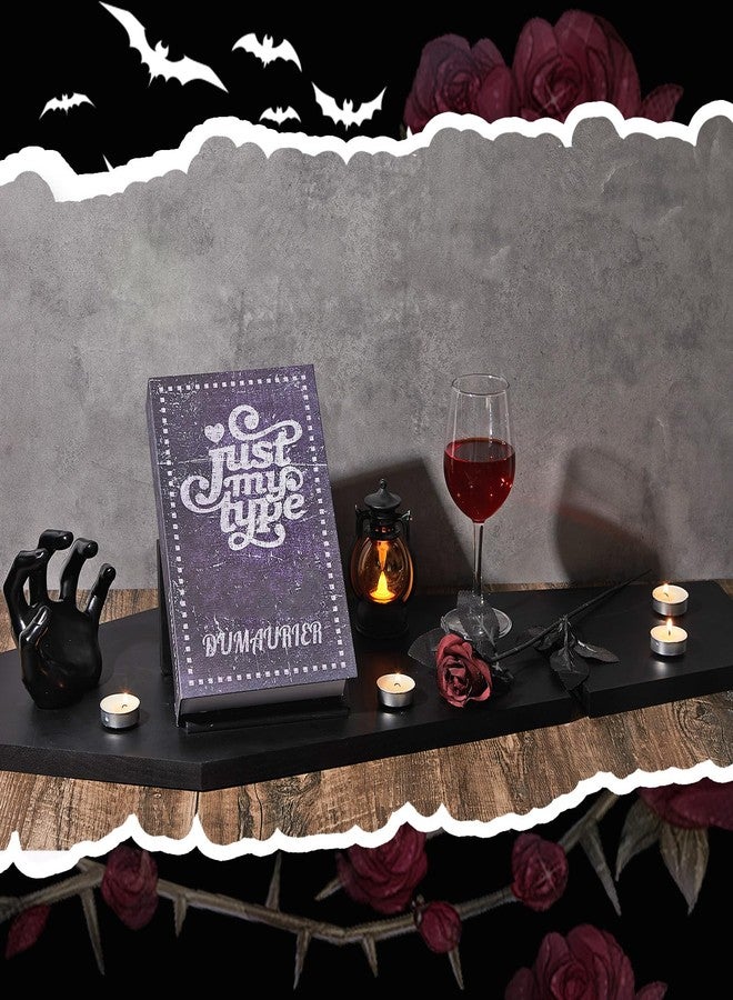 Barydat Halloween Decorations Coffin Bath Tray Gothic Coffin Serving Tray with Tablet Stand Spooky Goth Bathtub Caddy Black Wood Bath Board for Halloween Home Decor Bathroom Accessories - Image 3