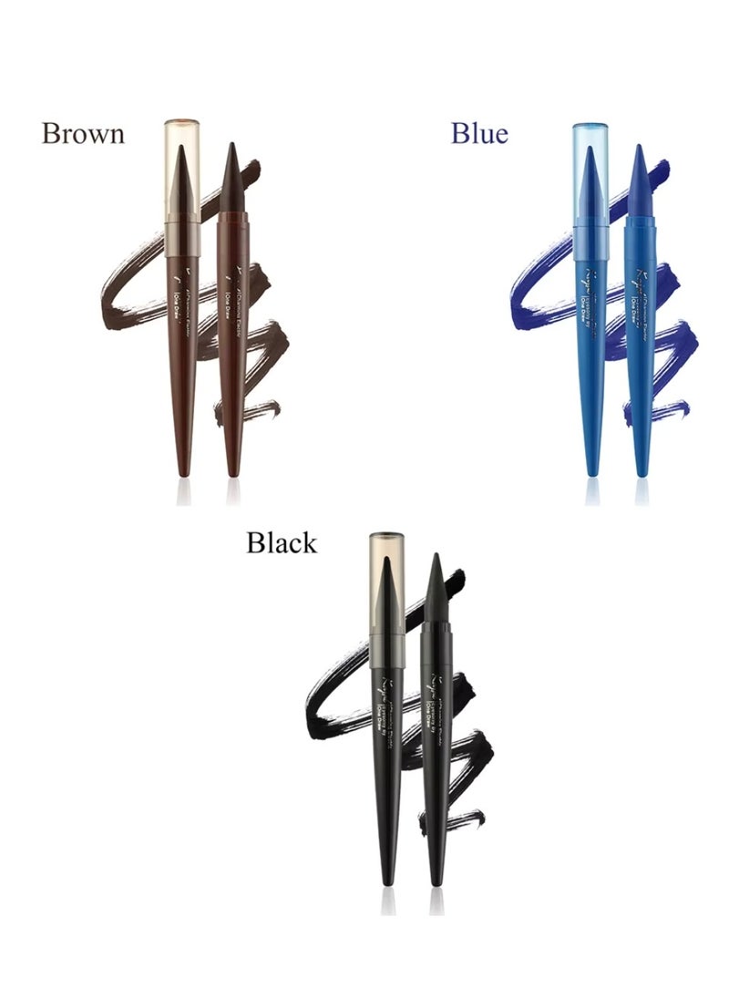 Music Flower - Kajal Eyeliner Pen Charming Eyes Makeup Eyeliner Pencil Waterproof Long Lasting Smudge Proof Eye Liner Pen Smooth Texture Long Wearing Eyeliner Pencil Blue - Image 1