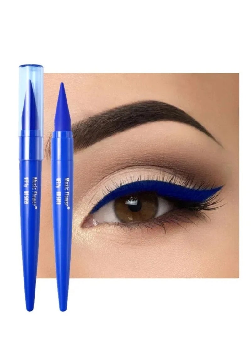 Music Flower - Kajal Eyeliner Pen Charming Eyes Makeup Eyeliner Pencil Waterproof Long Lasting Smudge Proof Eye Liner Pen Smooth Texture Long Wearing Eyeliner Pencil Blue - Image 1
