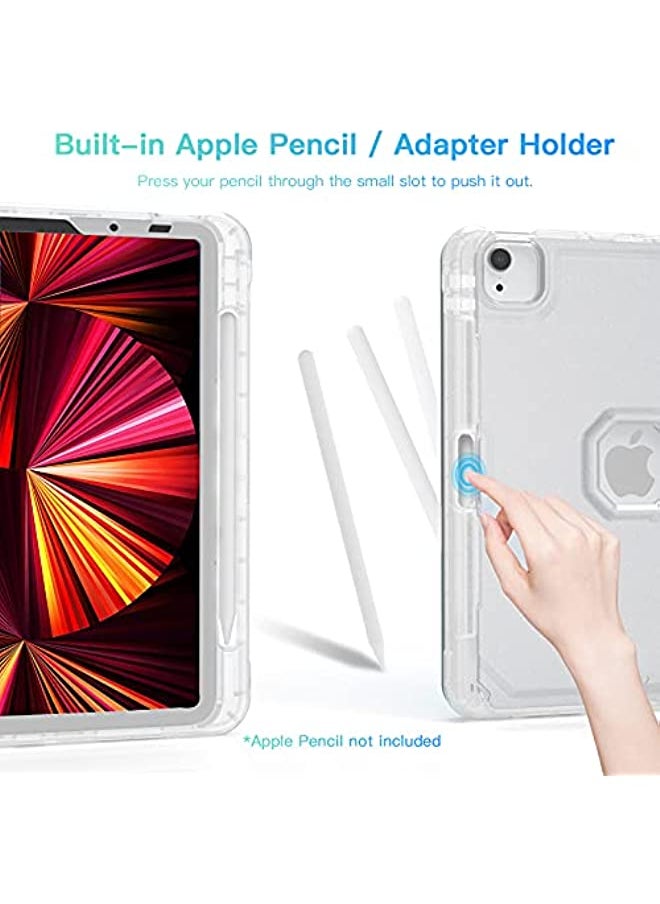 HuHa - Sevrok New iPad Pro 11 Inch Case 2022(4th Gen)/2021(3rd Gen)/2020(2nd Gen) - Glitter Sparkly Leather Clear Rear Cover with Apple Pencil Holder Support Touch ID and Auto Wake/Sleep (Sky Blue) - Image 1