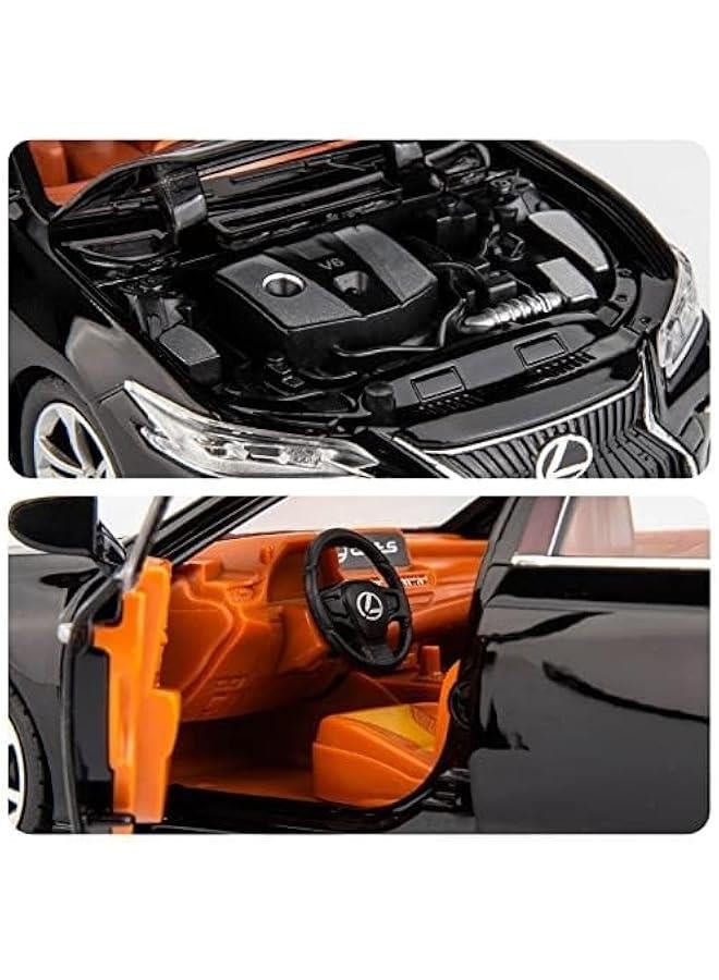 1/24 Lexus ES300 Diecast Car Model Alloy Collectible Pull Back Toy Car with Light and Sound Toy Vehicle for Boys Children Gift(Black)
