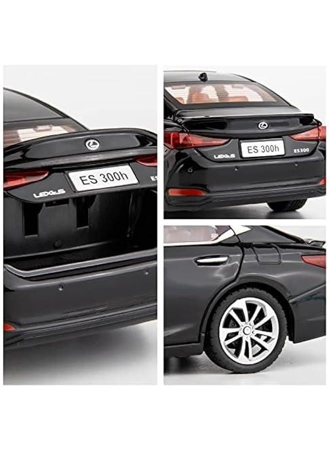 1/24 Lexus ES300 Diecast Car Model Alloy Collectible Pull Back Toy Car with Light and Sound Toy Vehicle for Boys Children Gift(Black)