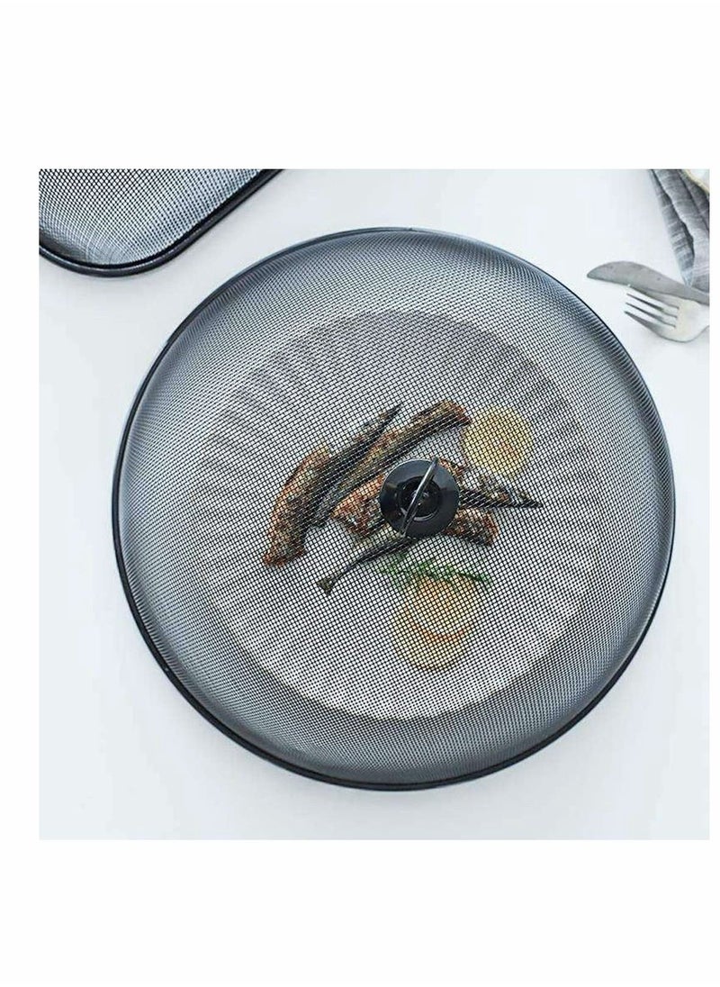 Mesh Food Cover, Stainless Steel Mesh Screen Food Tent Dining Table Round Umbrella Reusable Outdoor Picnic Food Lid Anti Fly Bugs Mosquitoes, 11.8Inch(Black) - Image 5