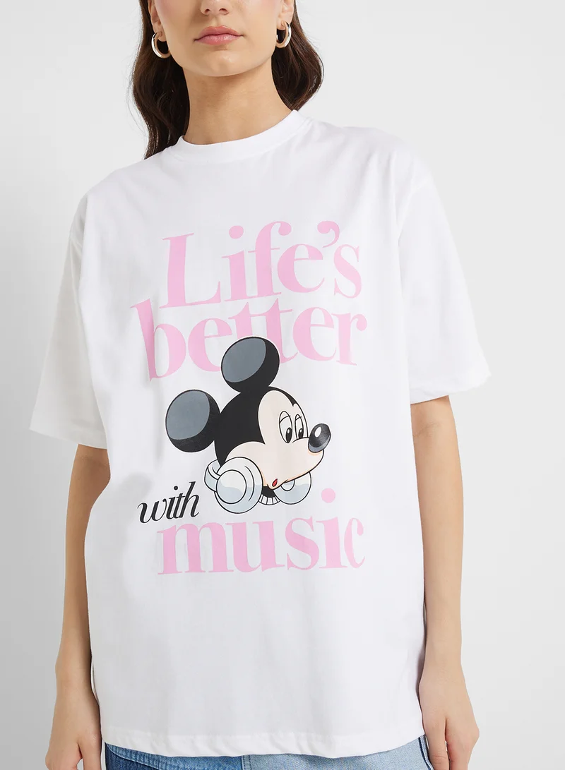 Disney Mickey Oversize Graphic T-Shirt