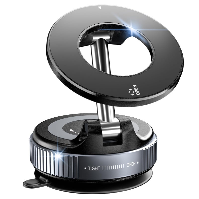 CloudValley Magnetic Car Phone Mount Compatible with MagSafe 360 Adjustable Foldable Holder for Dashboard 80LBS Suction 2800gf Magnet Car Accessories for iPhone 1716 Pro Max 15 14 Black - Image 2