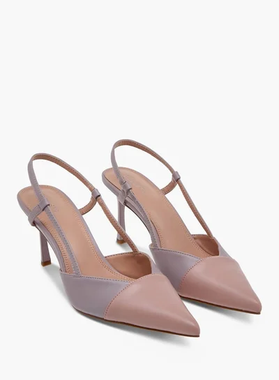 سيليست Women's Panelled Pointed Toe Slip-On Shoes with Stiletto Heels