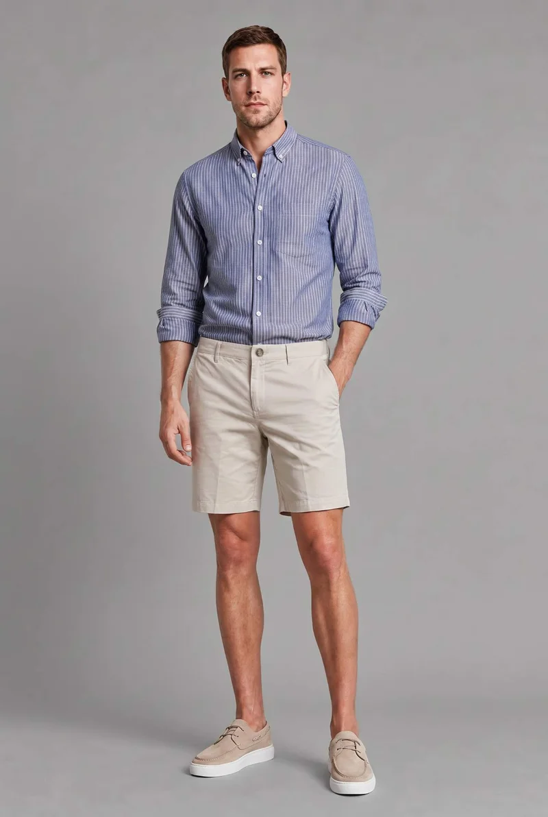 ديفاكتو Linen Blend Bermuda Shorts