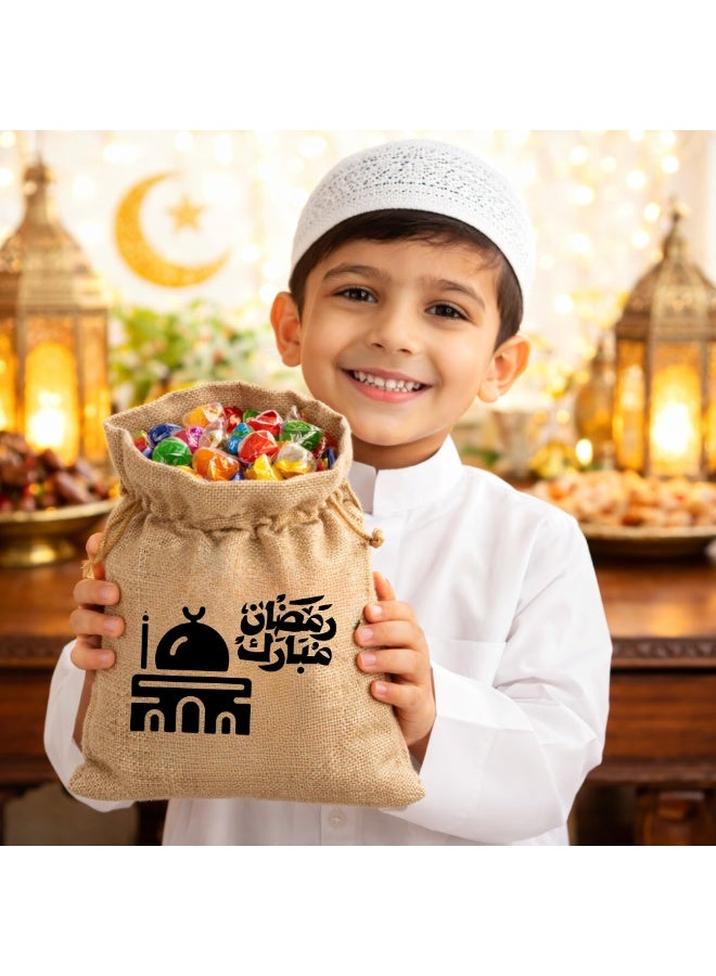 PRINTSHOP4ME Ramadan Mubarak Gift Bags 12Pcs Set Of 12 Party Burlap Bags,Favor Bags,Goodie Bags For Ramadan Mubarak Celebrations And Islamic Events - Image 2
