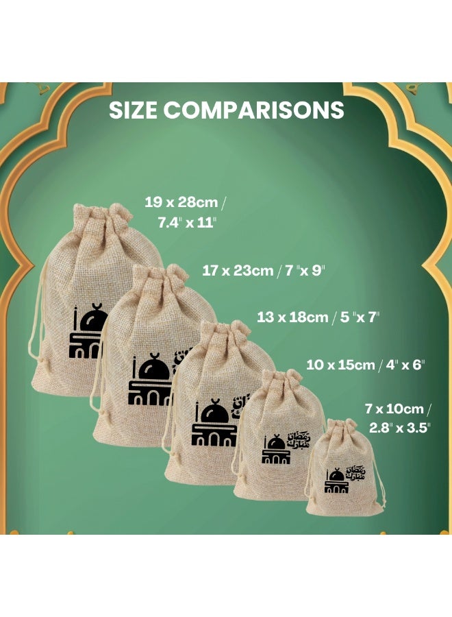 PRINTSHOP4ME Ramadan Mubarak Gift Bags 12Pcs Set Of 12 Party Burlap Bags,Favor Bags,Goodie Bags For Ramadan Mubarak Celebrations And Islamic Events - Image 3