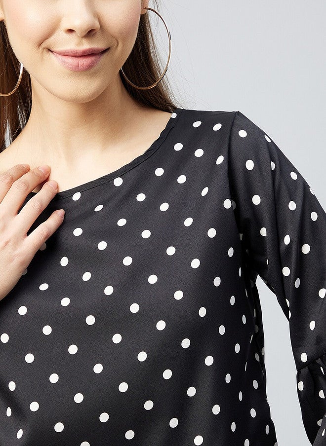 CHIMPAAANZEE Black Polka Dot Crop Top - Image 2