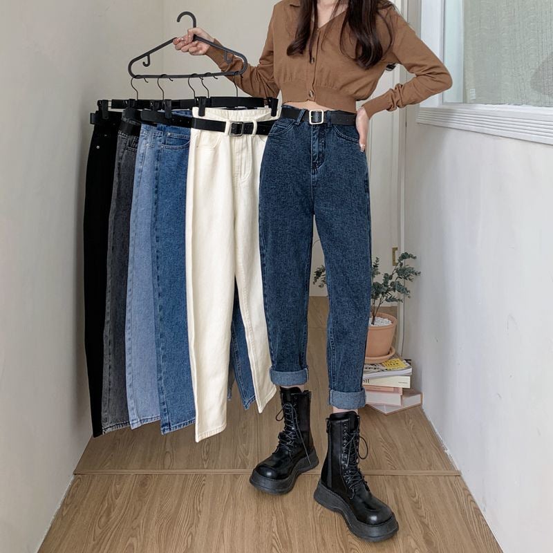High-Waisted Jeans For Women, Slimming And Height-Enhancing, Style, 2025 Straight-Leg Loose Harem Pants, Student Dad-Style Carrot Pants - Image 3