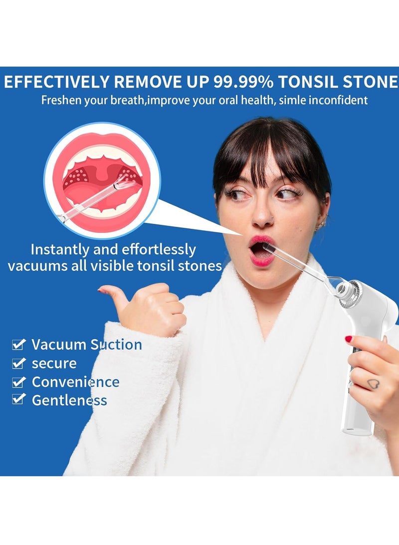 Electronic Tonsil Stone Remover Vacuum, 10-in-1 Tonsil Stone Removal Kit, Built-in Blue Light Vacuum, Easy to Use, Fight Bad Breath, Oral Cleaning and Care - Image 2