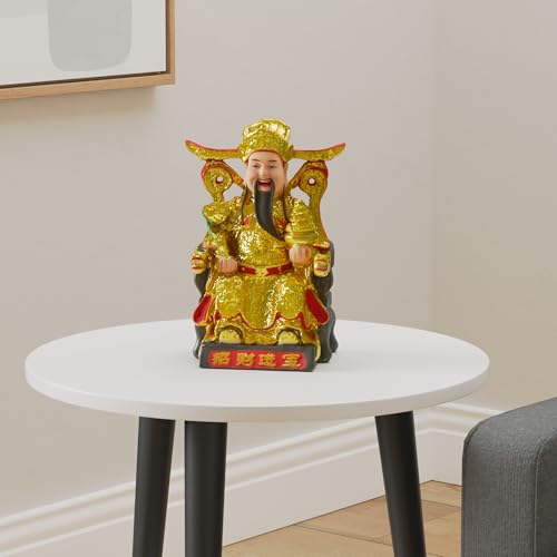 ART PARK CAI Shen Statue, Caishen, Wencaishen, God of Fortune, God of Wealth, Zhao CAI, Feng Shui Decor, Feng Shui Gift, Chinese New Year Gift （Gold 12 Inches） - Image 2