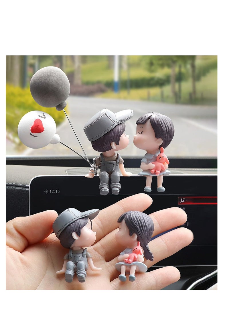 wolpin wolpin Plastic Car Decor Car Dashboard Accessories Cute Love Couple I Love You With Balloon Car Interior Decoration Showpiece For Desk Decoration  - Image 1