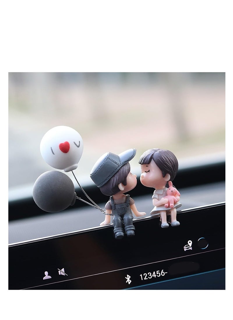 wolpin wolpin Plastic Car Decor Car Dashboard Accessories Cute Love Couple I Love You With Balloon Car Interior Decoration Showpiece For Desk Decoration  - Image 2