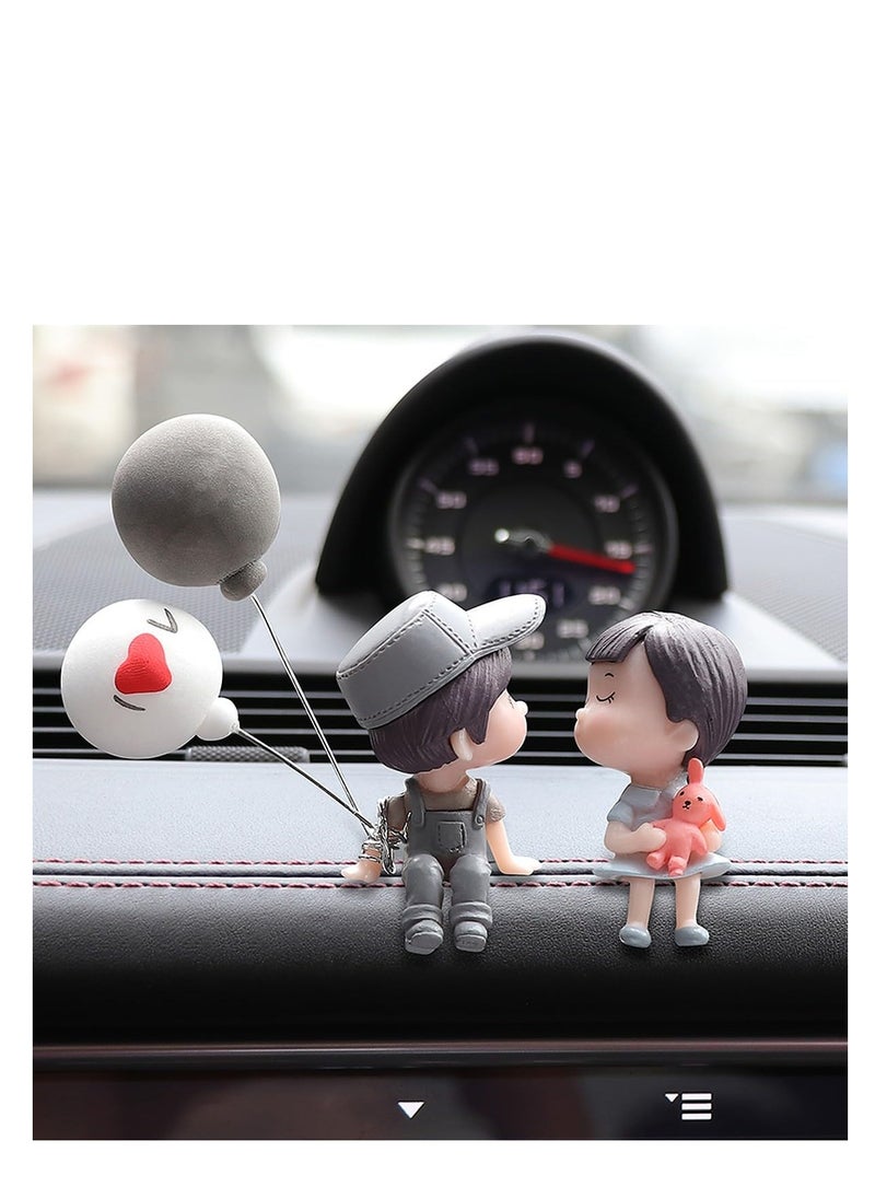 wolpin wolpin Plastic Car Decor Car Dashboard Accessories Cute Love Couple I Love You With Balloon Car Interior Decoration Showpiece For Desk Decoration  - Image 3