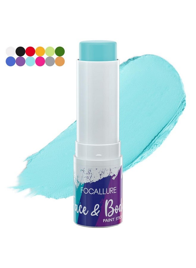FOCALLURE Face Body Paint Stickeye Black Stick For Sportsface Painting Kit Professional Hypoallergenic Foundation Makeup For Halloween Cosplay Sfx Costume Partyghost Blue - Image 1