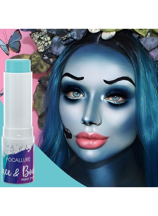 FOCALLURE Face Body Paint Stickeye Black Stick For Sportsface Painting Kit Professional Hypoallergenic Foundation Makeup For Halloween Cosplay Sfx Costume Partyghost Blue - Image 4