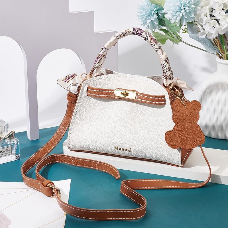 كلاراكو مجموعة صنع حقيبة يد جلدية من كلارك، مصنوعة من جلد البولي يوريثان، مواد خياطة حقيبة جلدية، حياكة كروشيه، مجموعات صنع حقيبة كتف من كلارك، جميع الملحقات للنساء، لون بني، 7.8×5.5 بوصة - Image 4