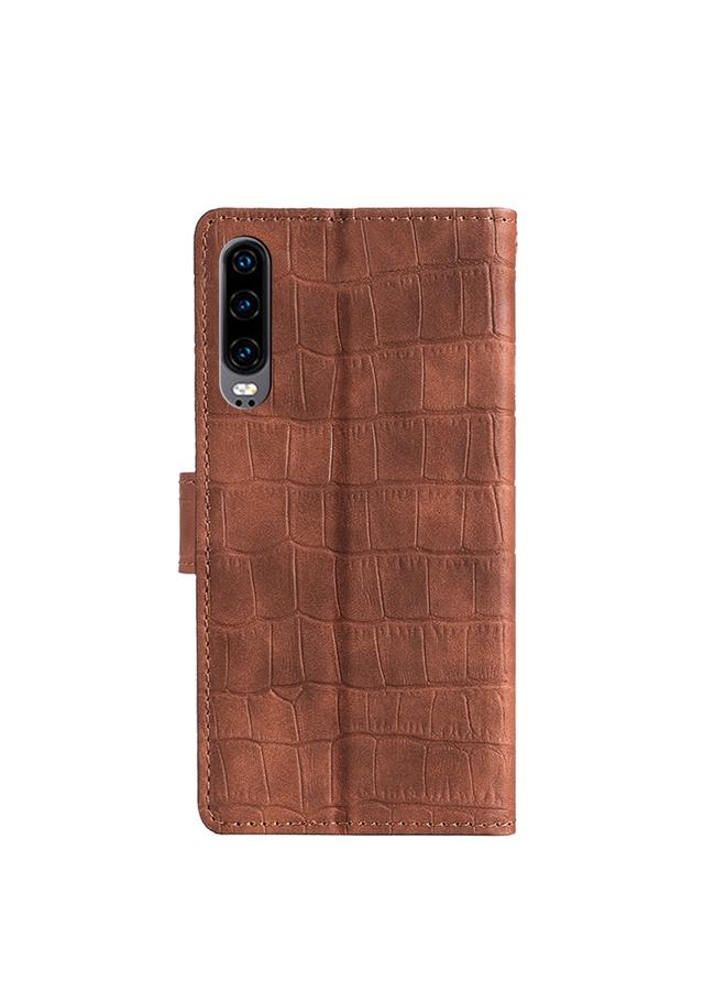 Zaboon Case For Huawei P30 Skin Feel Crocodile Texture Magnetic Clasp Horizontal Flip PU Leather Case with Holder & Card Slots & Wallet - Image 3