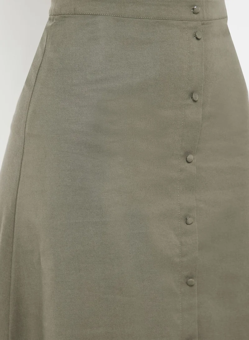 MANGO Button Down Midi Skirt